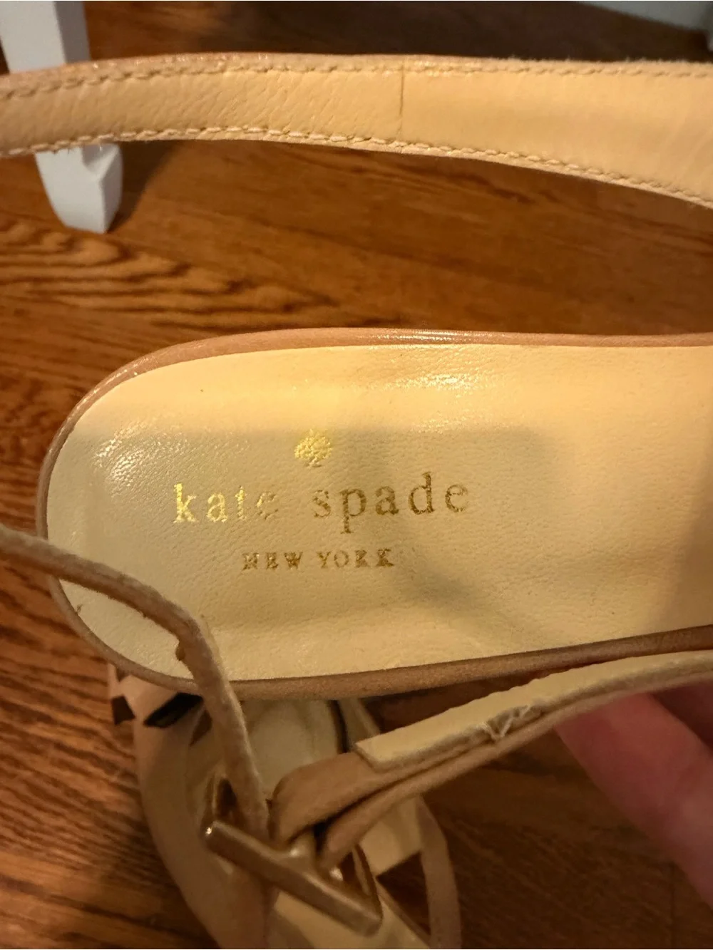 kate spade Nude Peep-Toe Slingback Heels with Black Bow